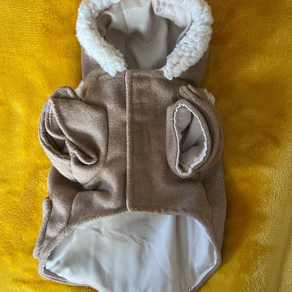 Bond & Co. Tan Hooded Dog Coat, xs